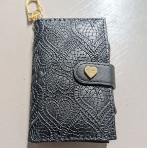 Betsey Johnson Black Heart Pattern Wallet